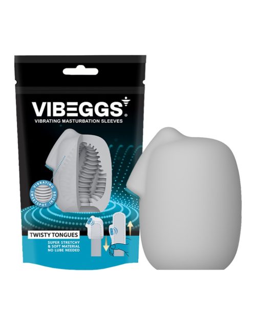 VIBEGGS - Twisty Tongues - Vibrating Masturbation Sleeve - White - Image 2