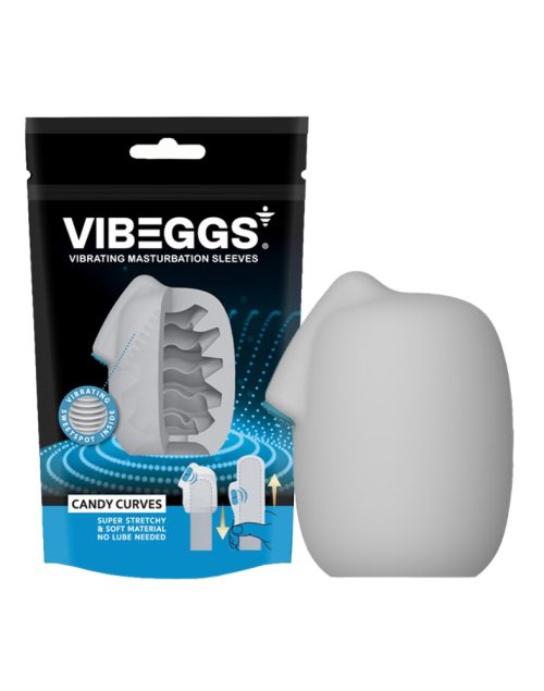 VIBEGGS - Candy Curves - Vibrating Masturbation Sleeve - White - Image 3