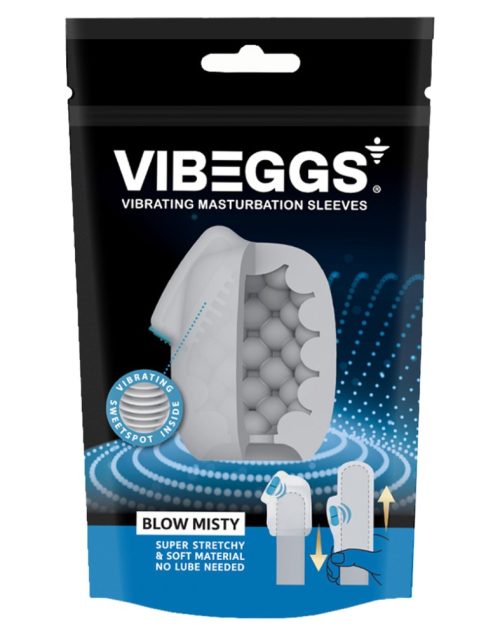 VIBEGGS - Blow Misty - Vibrating Masturbation Sleeve - White - Image 1