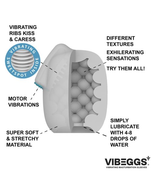 VIBEGGS - Blow Misty - Vibrating Masturbation Sleeve - White - Image 2