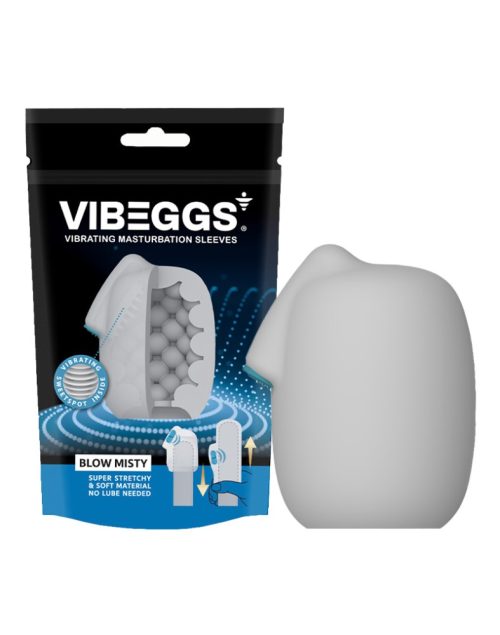 VIBEGGS - Blow Misty - Vibrating Masturbation Sleeve - White - Image 3