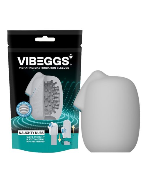VIBEGGS - Naughty Nubs - Vibrating Masturbation Sleeve - White - Image 3