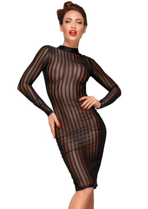 Classic dress made of elastic tulle - XL