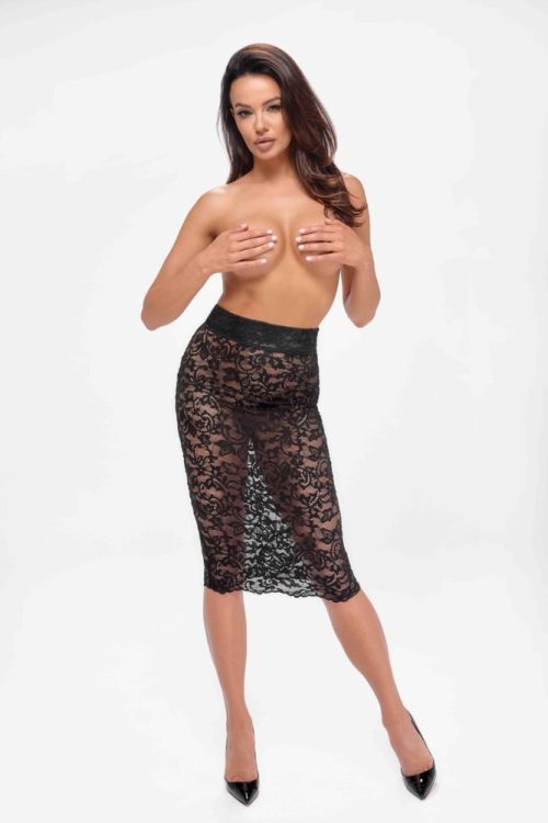 Ambivalence lace up midi skirt  - L - Image 3