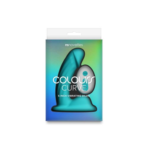 Colours - Curve - Vibrating - 5" Dildo - Teal - Image 4