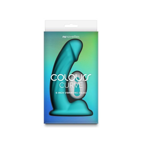 Colours - Curve - Vibrating - 6" Dildo - Teal - Image 4