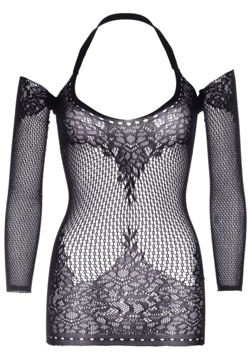 Long Sleeved Halter Mini Dress - Image 3