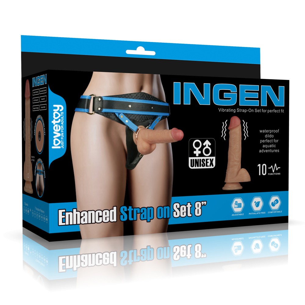 Vibrating Enhanced Strap on Set 8'' L/XL/2XL